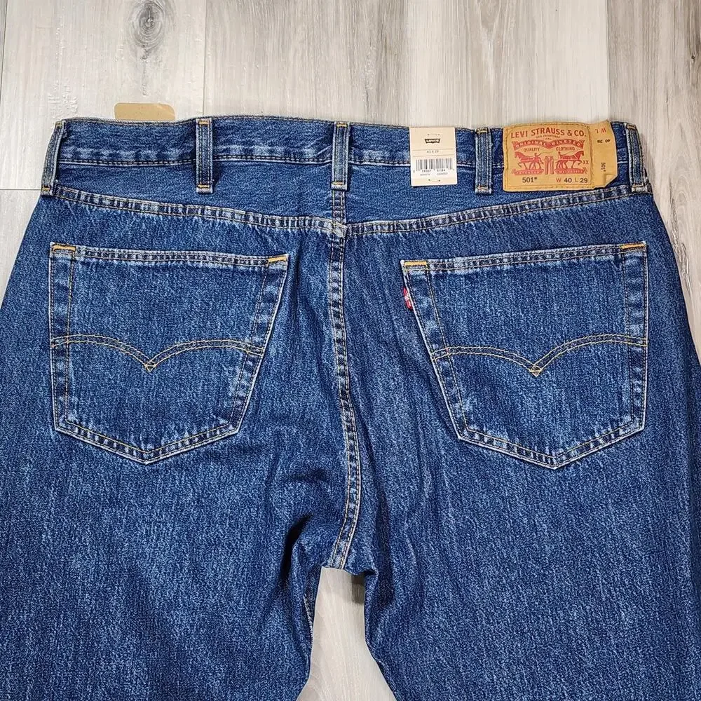 Levi's 501 Jeans Men's 40X29 Medium Wash Original New 005010194